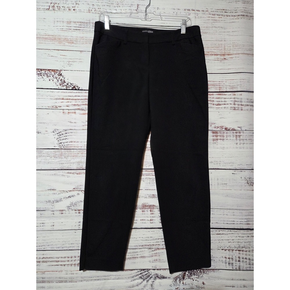 Express Editor Black Tapered Leg Dress Pants Womens Size 6R Mid Rise Workwear
